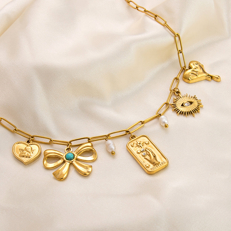 Golden Chaos Statement Necklace