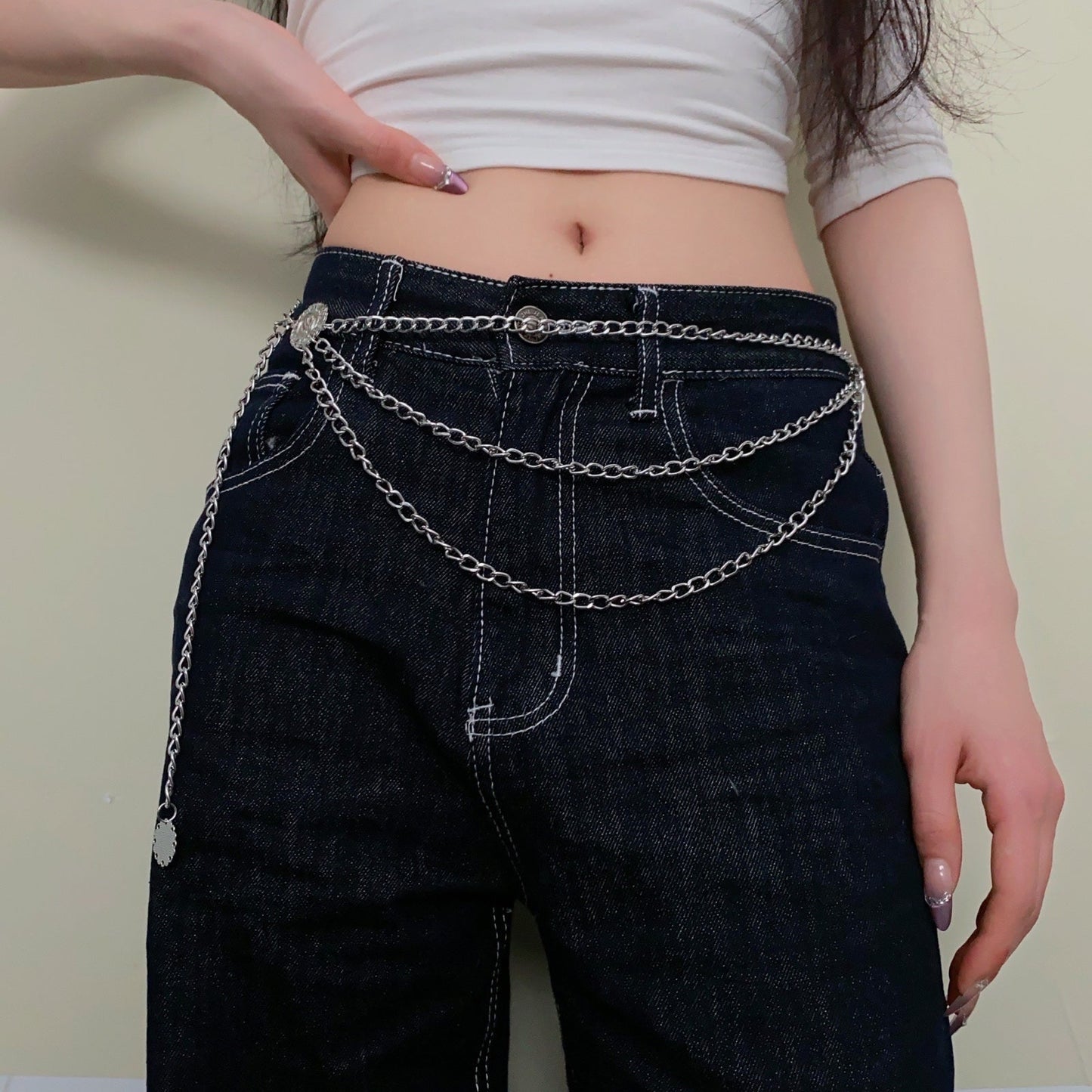 Hot-Metal Chunky Waist Chain Belt