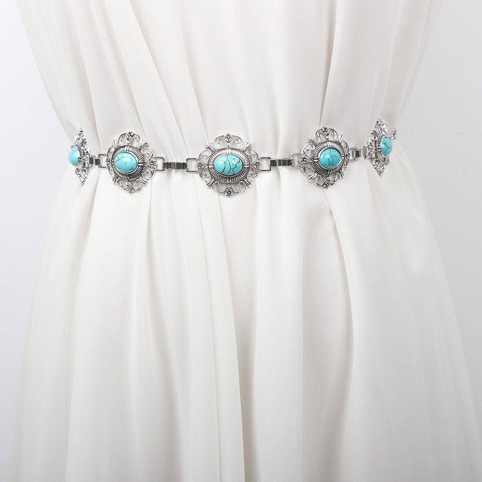 Grecian-Goddess Turquoise Waist Chain