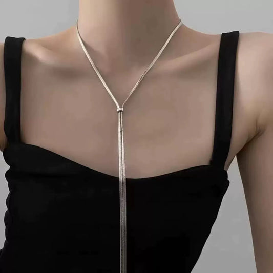 Silver Eclipse Y-necklace