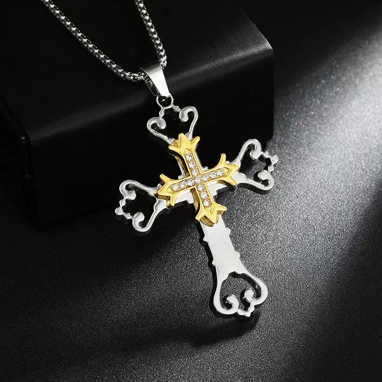 Enchanted Cross-Cutout Necklace
