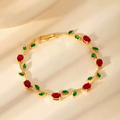 Tulip Bracelet -red green