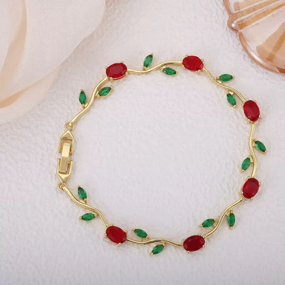 Tulip Bracelet -red green