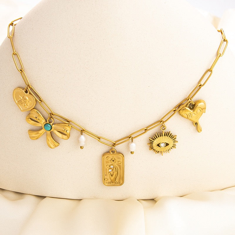 Golden Chaos Statement Necklace