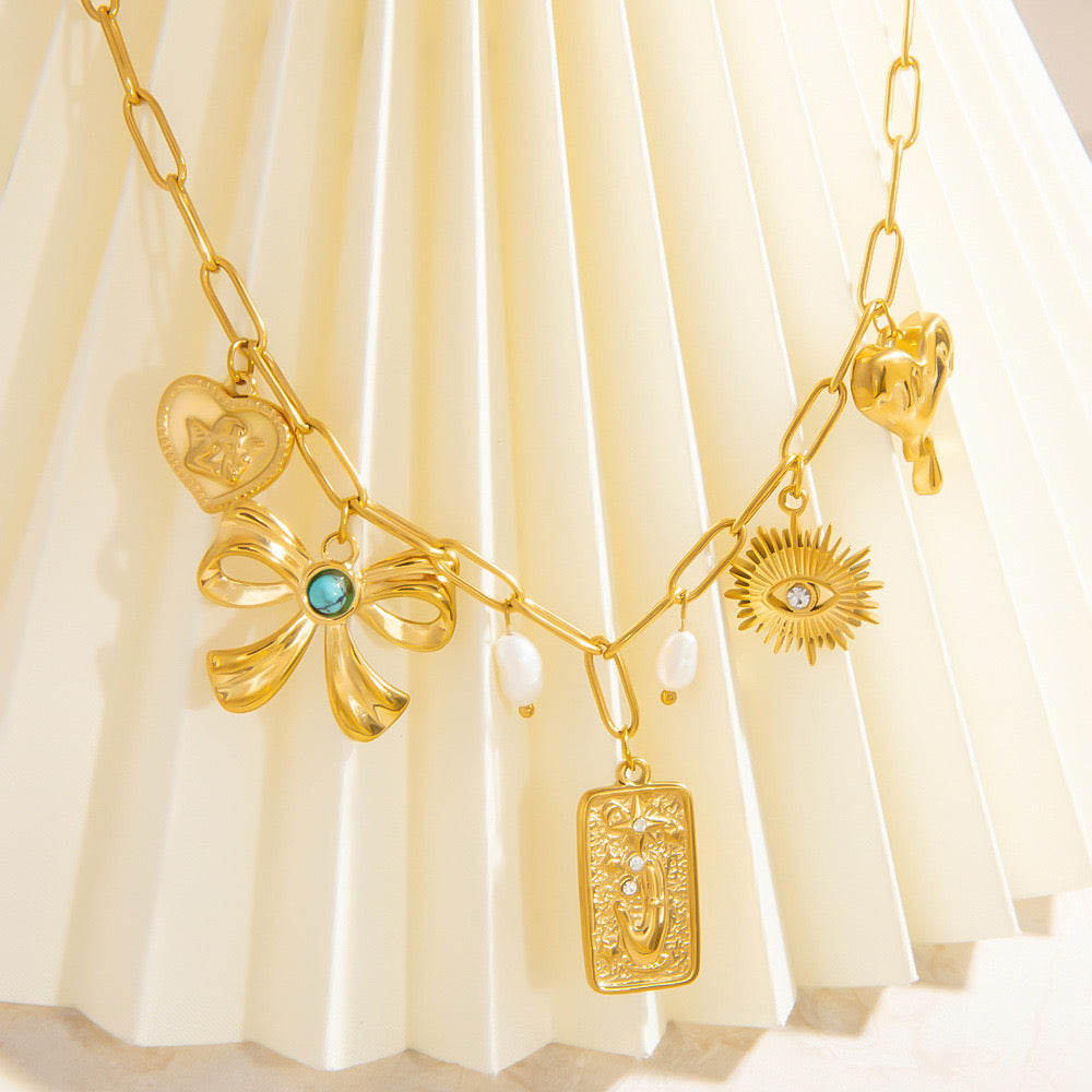 Golden Chaos Statement Necklace
