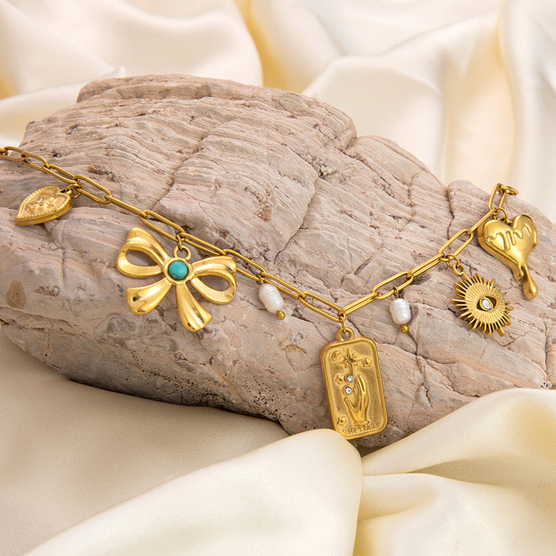 Golden Chaos Statement Necklace