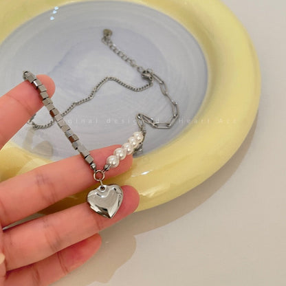 Silver Sin Pearl Necklace