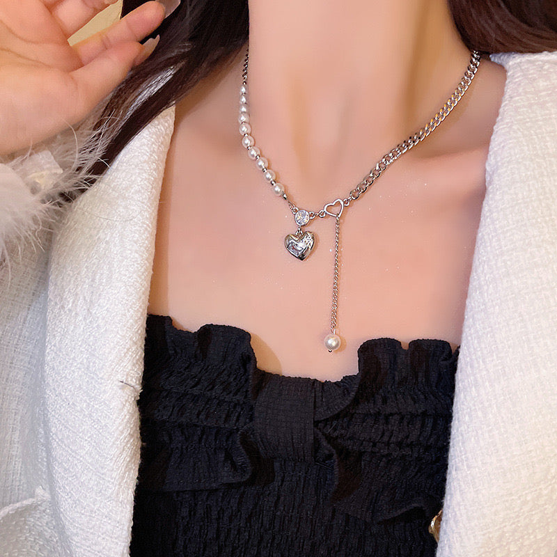 Pearly Promise Heart Necklace