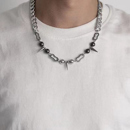 Silver Spike Baddie Necklace