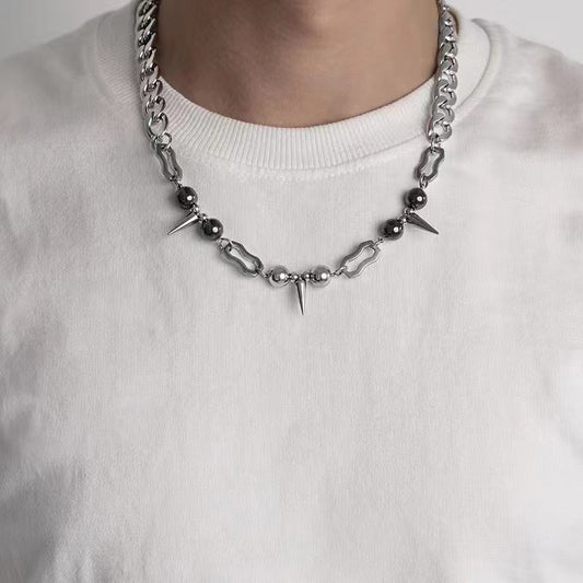 Silver Spike Baddie Necklace