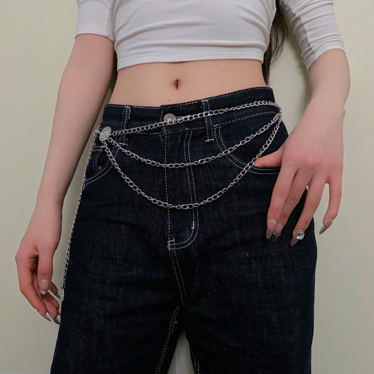 Hot-Metal Chunky Waist Chain Belt