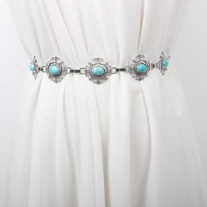 Grecian-Goddess Turquoise Waist Chain