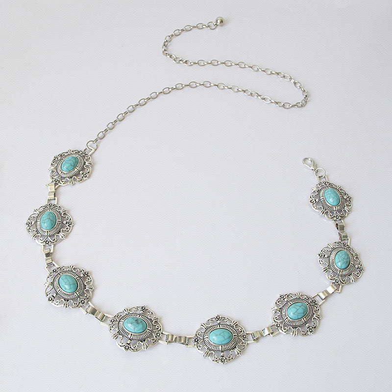 Grecian-Goddess Turquoise Waist Chain