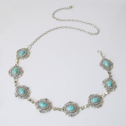 Grecian-Goddess Turquoise Waist Chain