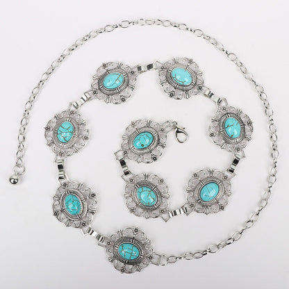 Grecian-Goddess Turquoise Waist Chain
