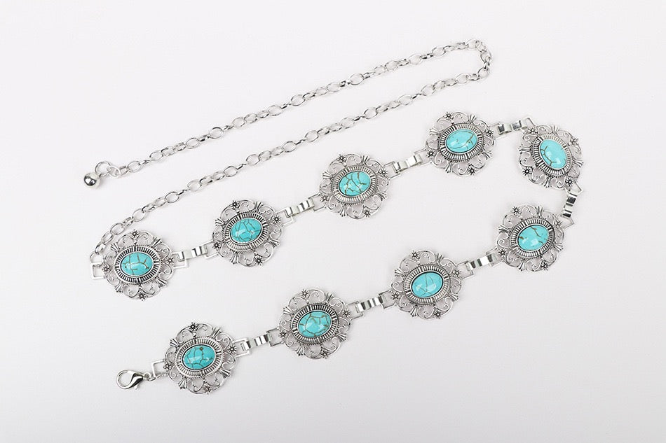 Grecian-Goddess Turquoise Waist Chain