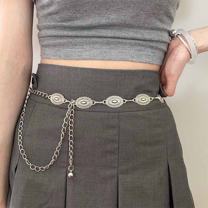 Boho Heirloom Silver Waist Chain Belt
