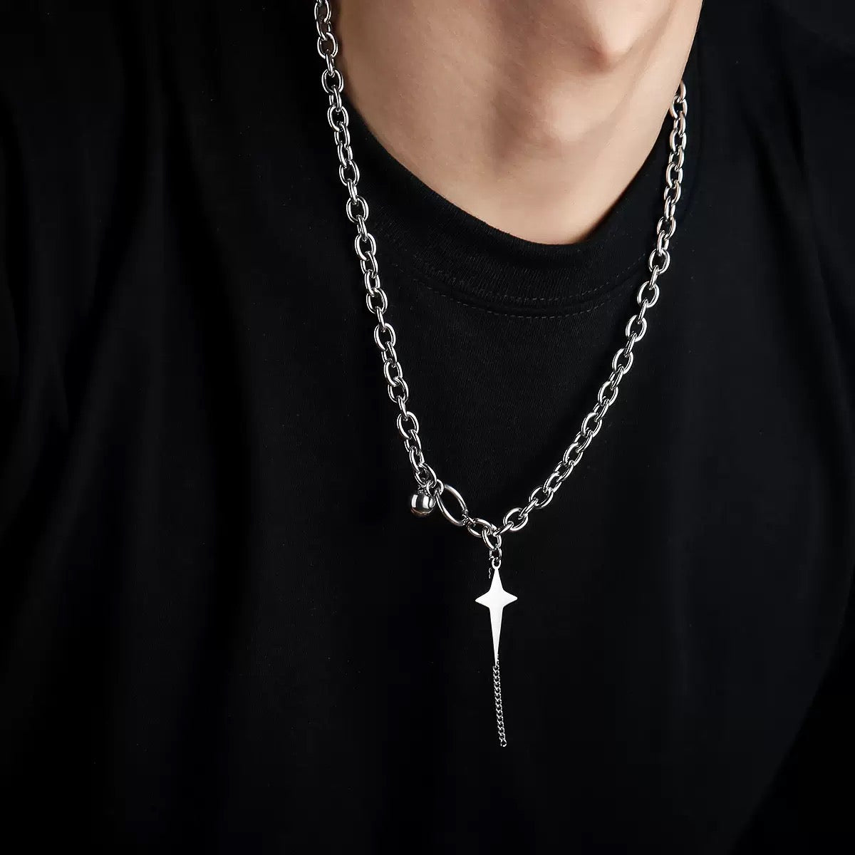 Chunky Monochrome Lightening Necklace (Unisex)