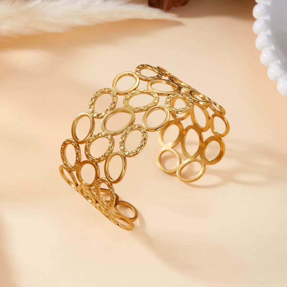 Golden Halo Textured Bracelet