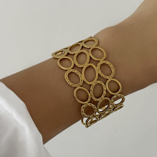 Golden Halo Textured Bracelet