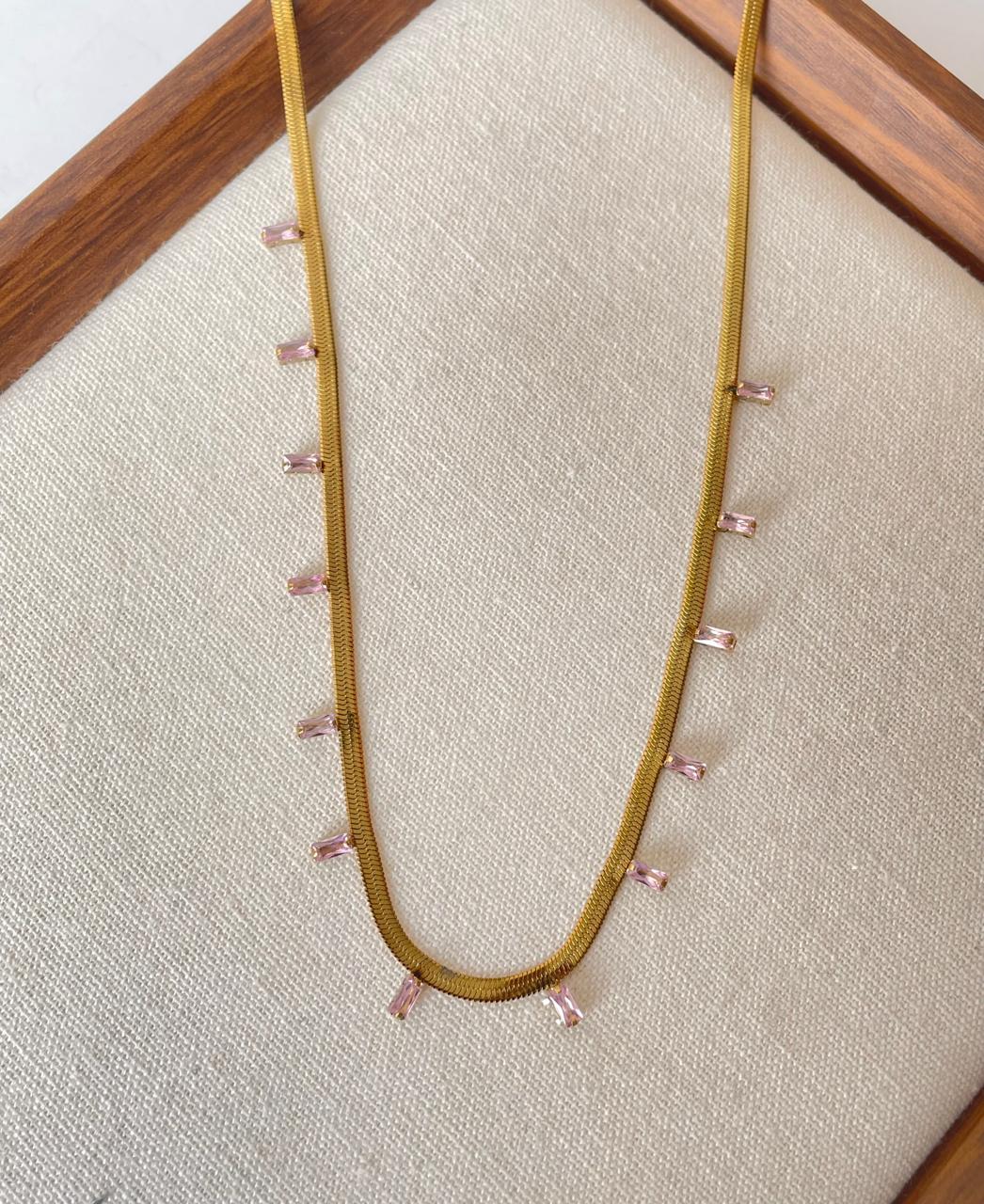 Evermore Pink Chunky Necklace