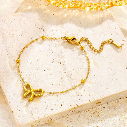 Golden Grace Bow Anklet