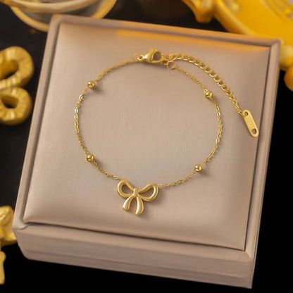 Golden Grace Bow Anklet